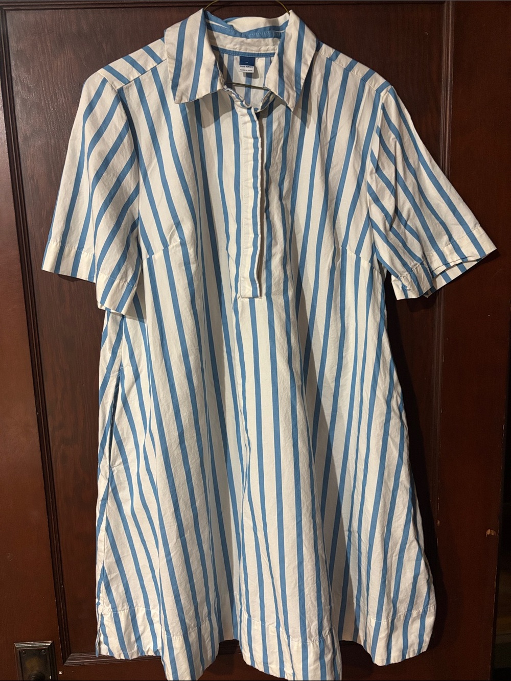 Old Navy Blue & White Striped Shirt Dress